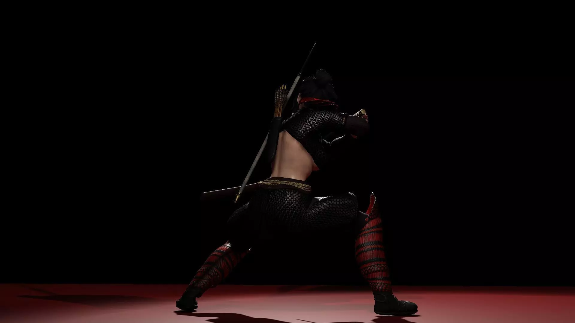 Female Scarlet Samurai 3D model_16