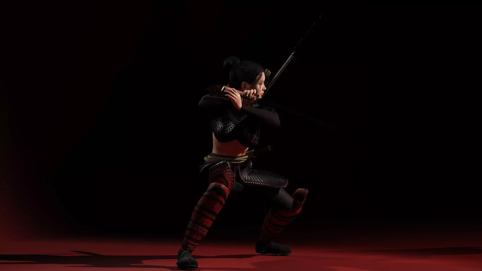 Female Scarlet Samurai 3D model_14