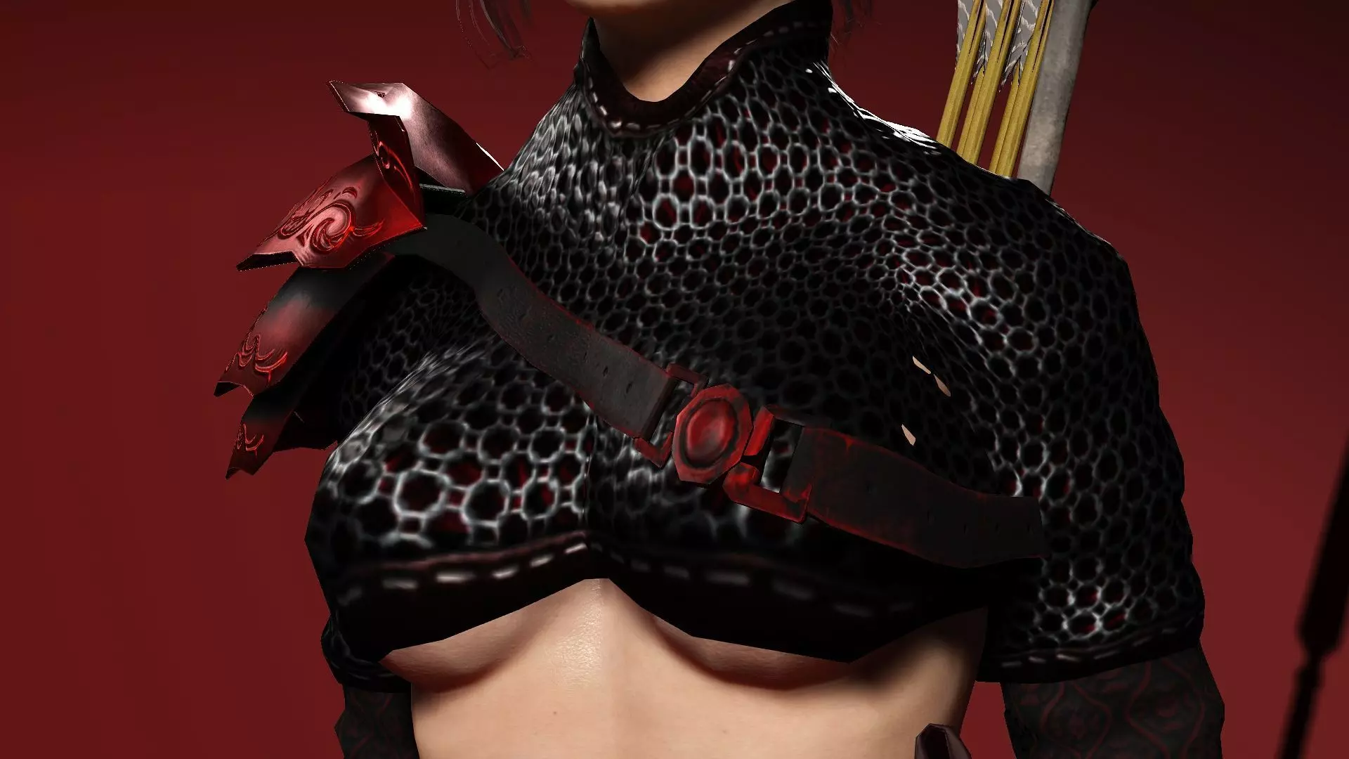 Female Scarlet Samurai 3D model_3