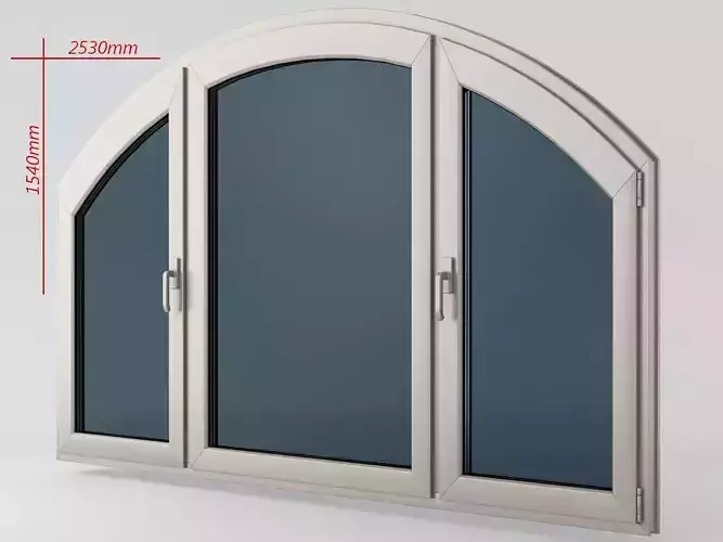 Plastic casement window 07 3D model