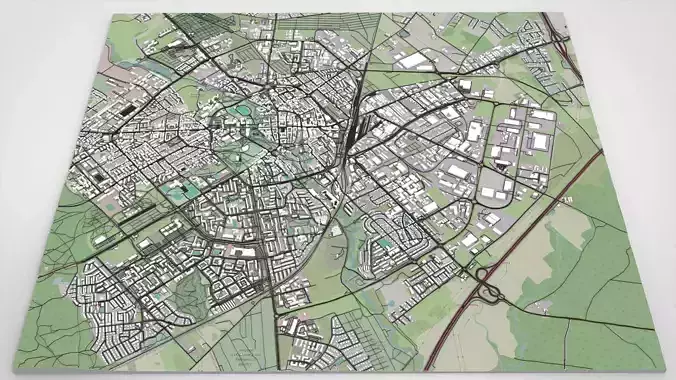 Cityscape Koszalin Poland 3D model Cityscape Koszalin Poland 3D model