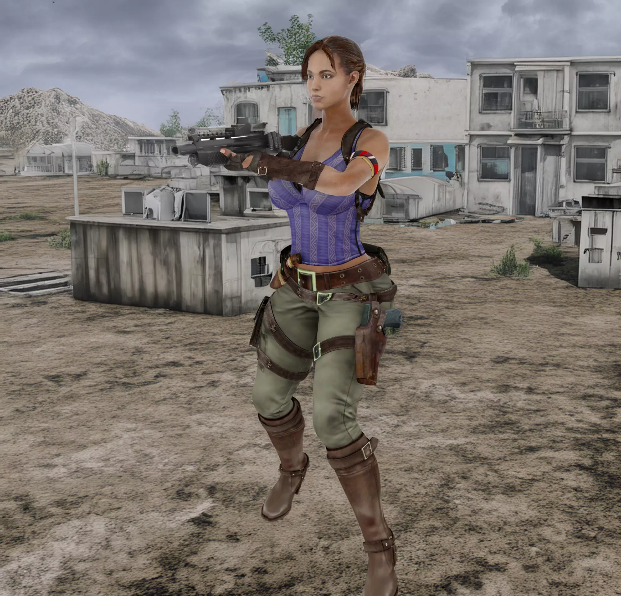 Sheva Post Apocalypse Female Warrior 3D print model