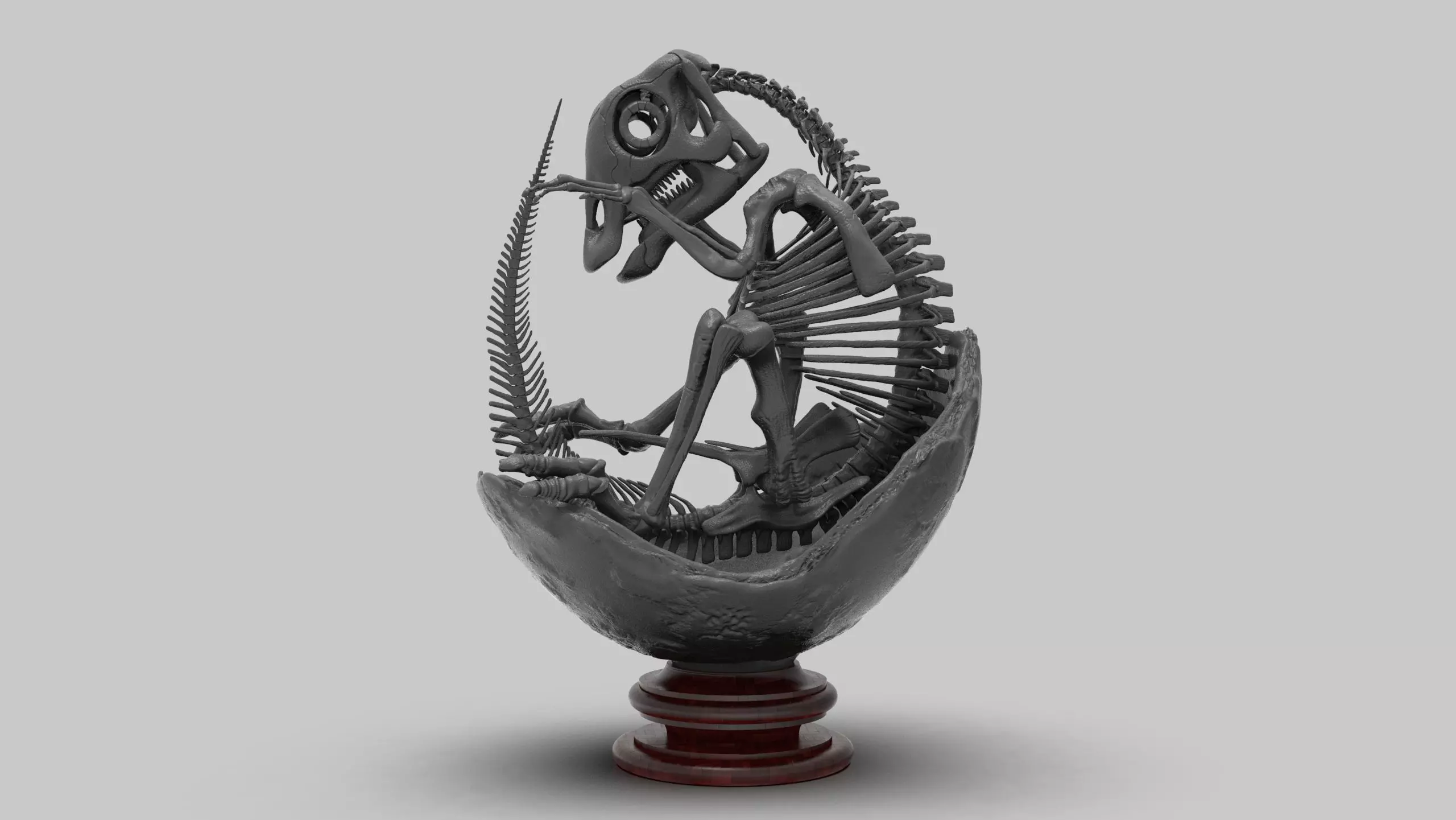 bebe maiasaura con huevo 3D print model_0