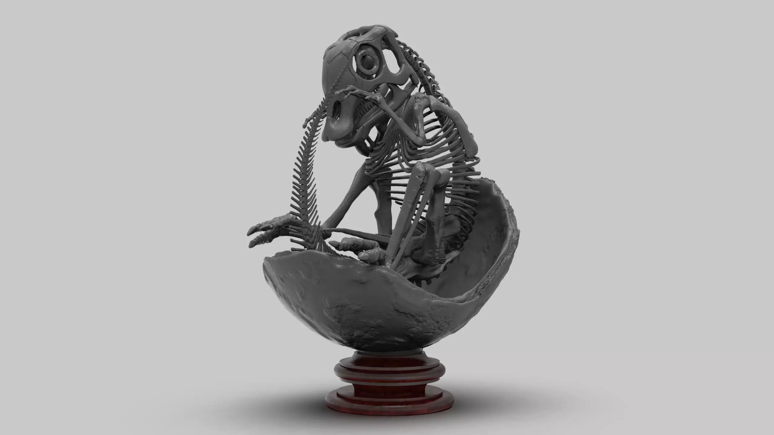 bebe maiasaura con huevo 3D print model_1