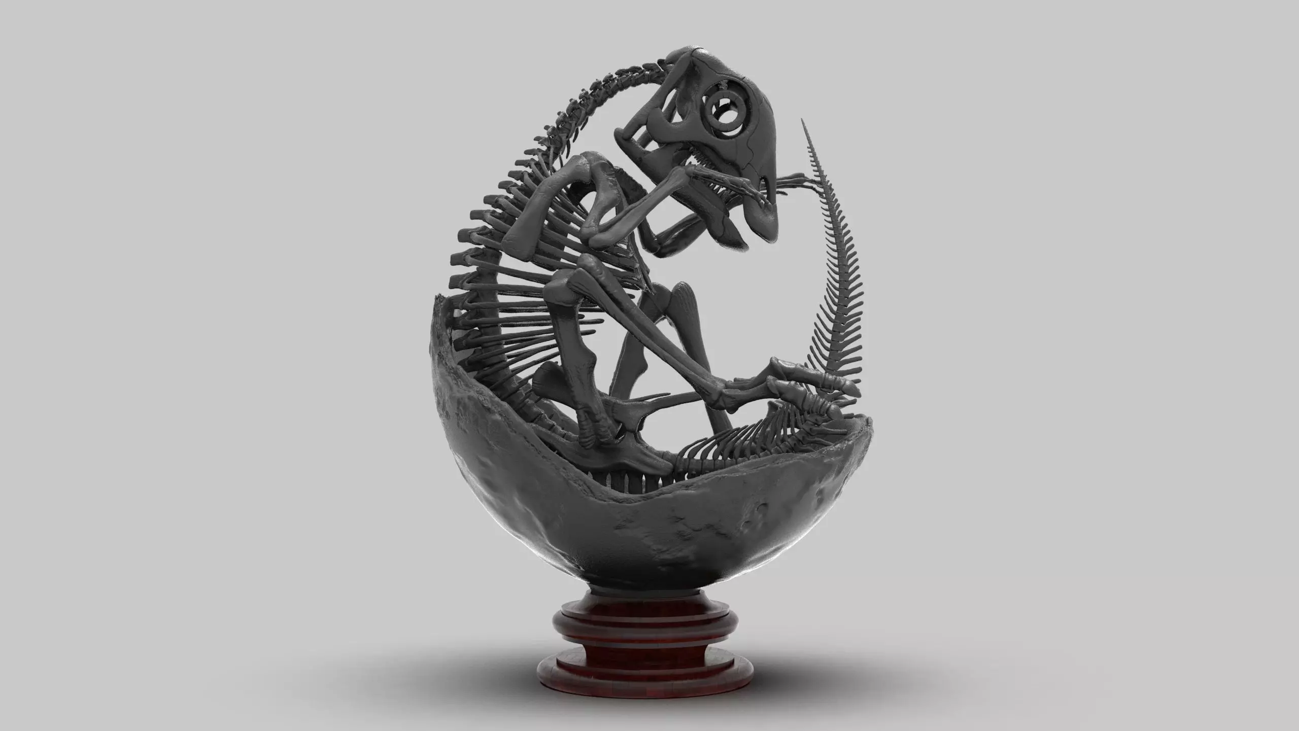 bebe maiasaura con huevo 3D print model_3