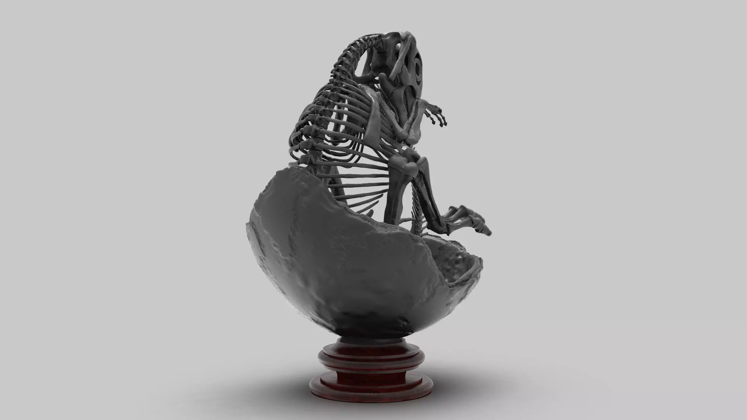 bebe maiasaura con huevo 3D print model_4