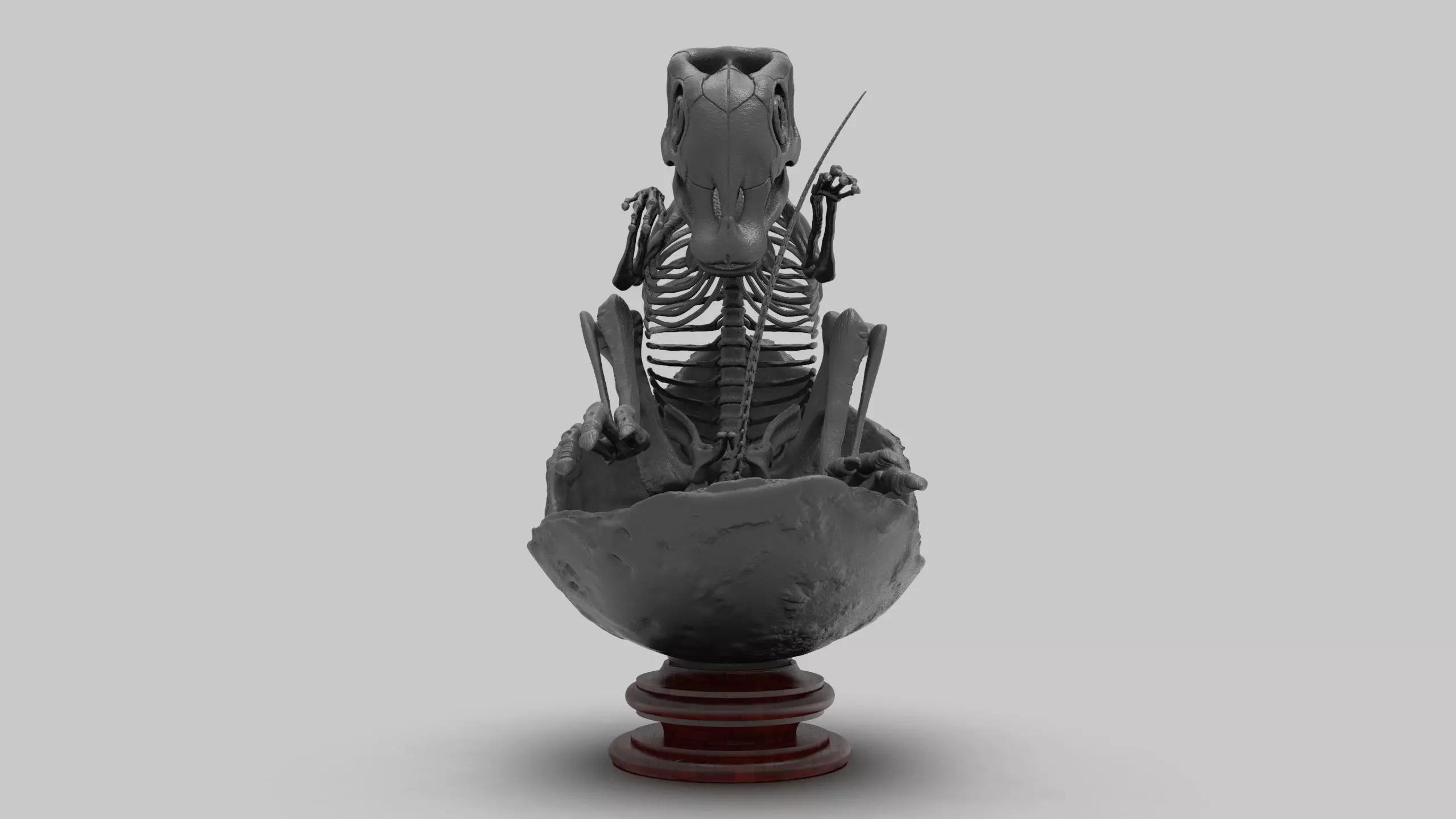 bebe maiasaura con huevo 3D print model_2