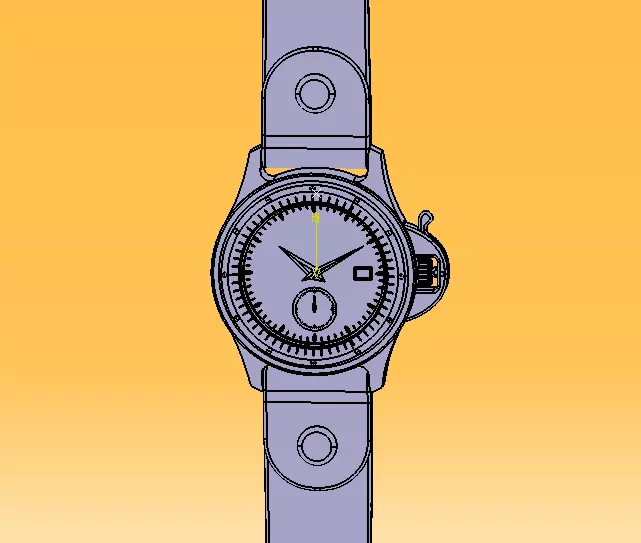 Wrist Watch ETA 2895-2 Movement 3D print model_36