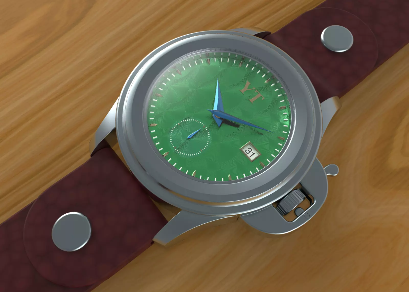 Wrist Watch ETA 2895-2 Movement 3D print model_1