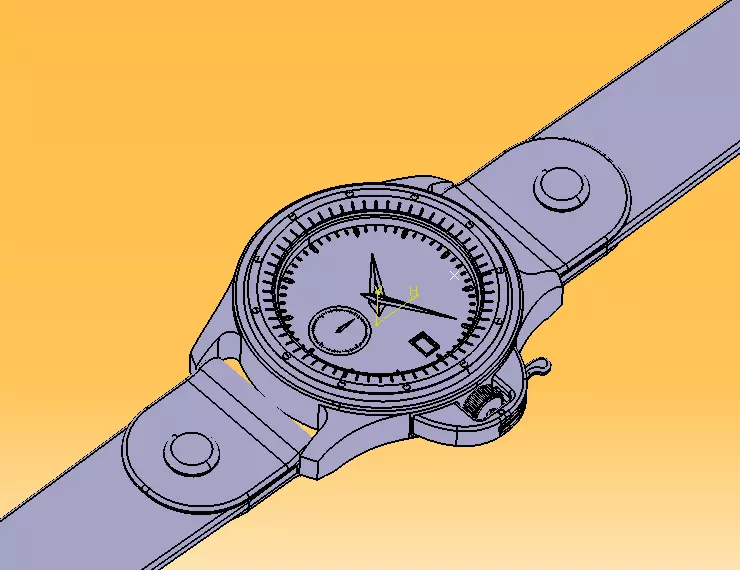 Wrist Watch ETA 2895-2 Movement 3D print model_33