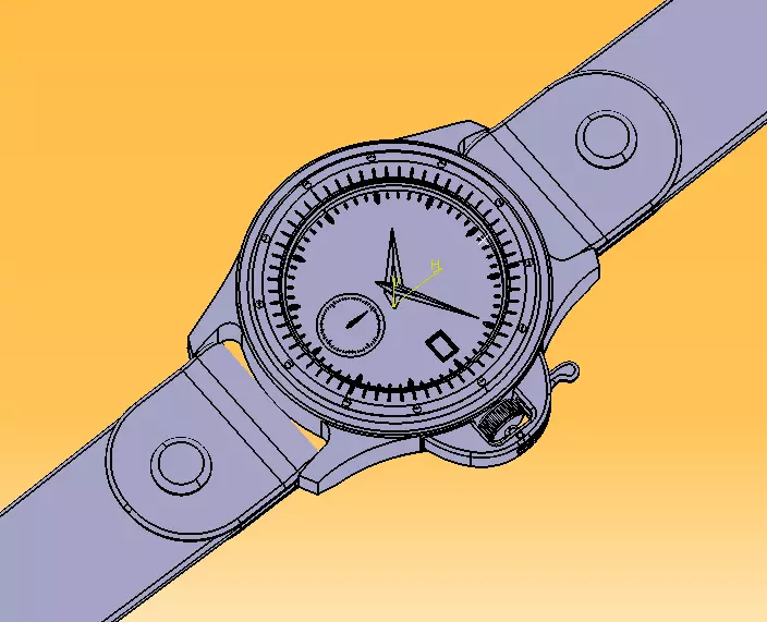 Wrist Watch ETA 2895-2 Movement 3D print model_4