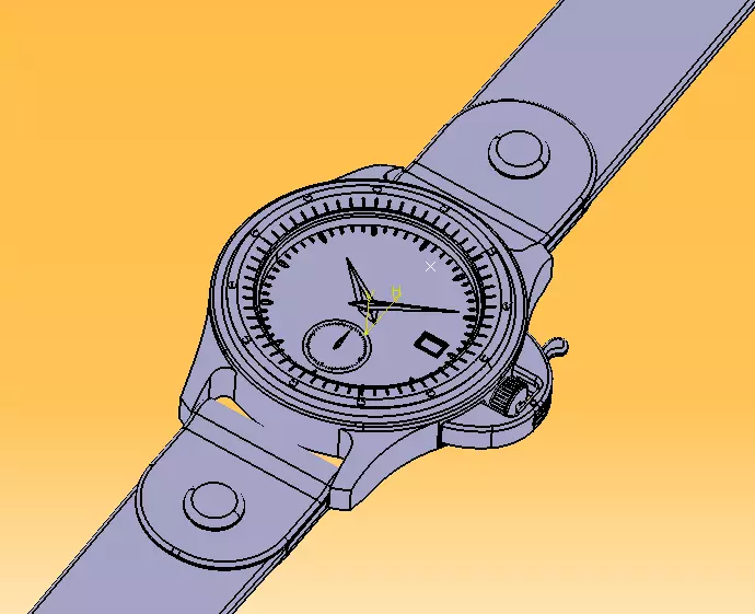 Wrist Watch ETA 2895-2 Movement 3D print model_35