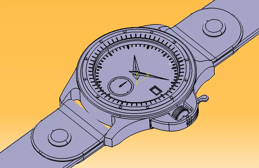 Wrist Watch ETA 2895-2 Movement 3D print model_39