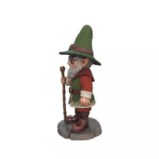 2573Fairy Tale Gnome Color Full Body Figurine on Base magic 3D print model_32