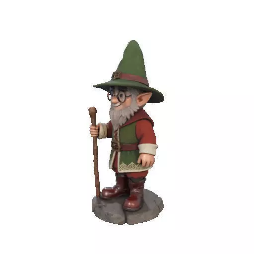 2573Fairy Tale Gnome Color Full Body Figurine on Base magic 3D print model_34