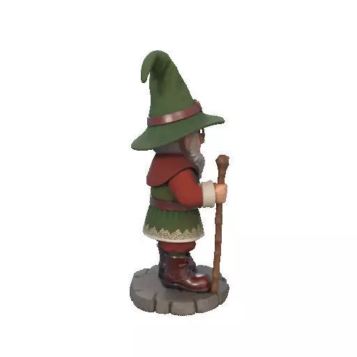 2573Fairy Tale Gnome Color Full Body Figurine on Base magic 3D print model_17