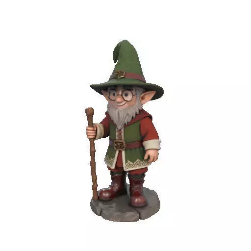 2573Fairy Tale Gnome Color Full Body Figurine on Base magic 3D print model_36