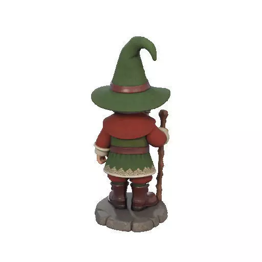 2573Fairy Tale Gnome Color Full Body Figurine on Base magic 3D print model_22