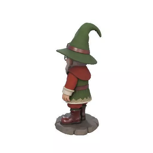 2573Fairy Tale Gnome Color Full Body Figurine on Base magic 3D print model_28