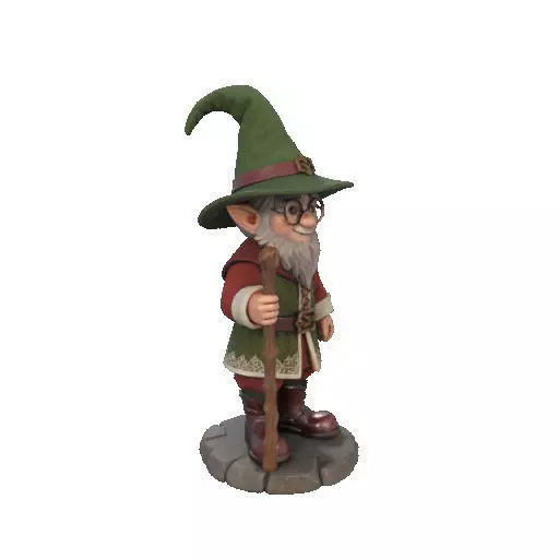 2573Fairy Tale Gnome Color Full Body Figurine on Base magic 3D print model_12