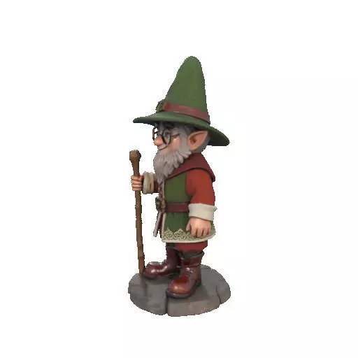 2573Fairy Tale Gnome Color Full Body Figurine on Base magic 3D print model_33