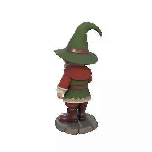 2573Fairy Tale Gnome Color Full Body Figurine on Base magic 3D print model_26