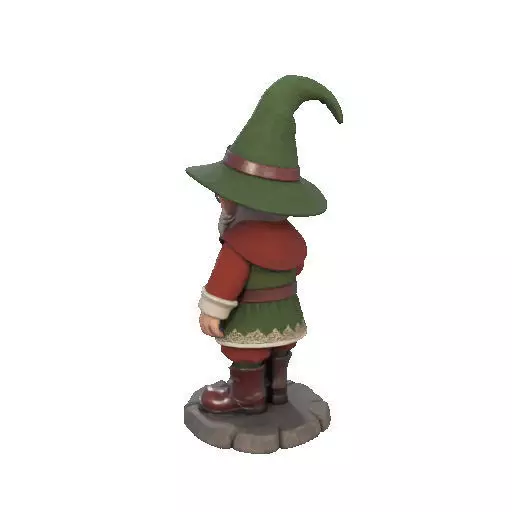 2573Fairy Tale Gnome Color Full Body Figurine on Base magic 3D print model_27