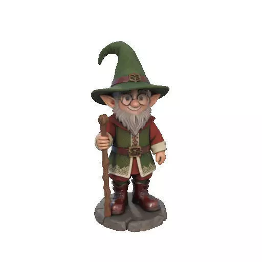2573Fairy Tale Gnome Color Full Body Figurine on Base magic 3D print model_9