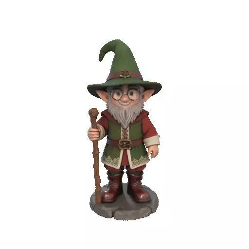 2573Fairy Tale Gnome Color Full Body Figurine on Base magic 3D print model_8