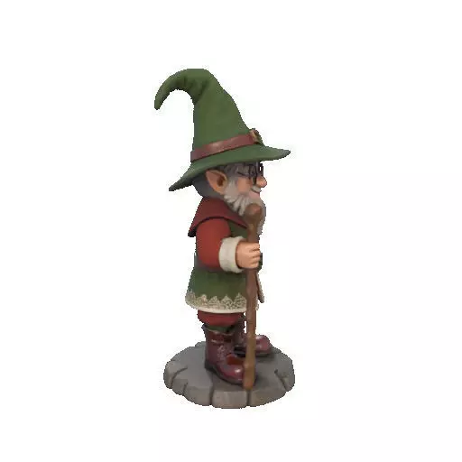 2573Fairy Tale Gnome Color Full Body Figurine on Base magic 3D print model_14