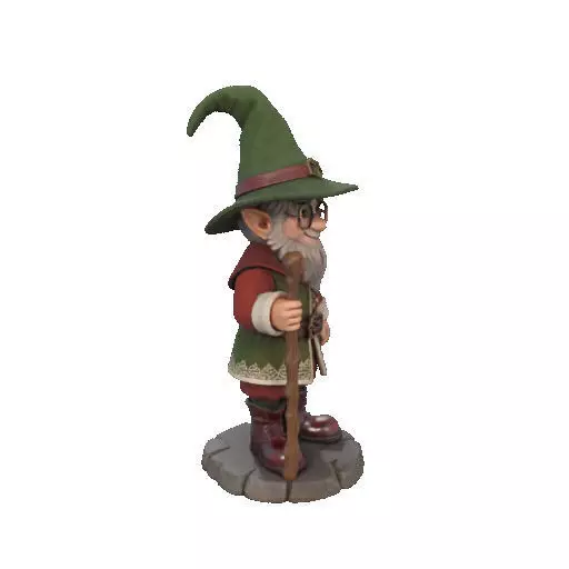 2573Fairy Tale Gnome Color Full Body Figurine on Base magic 3D print model_13