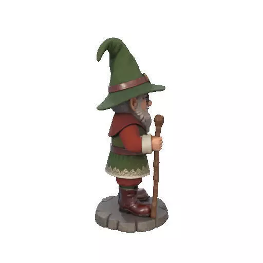 2573Fairy Tale Gnome Color Full Body Figurine on Base magic 3D print model_16