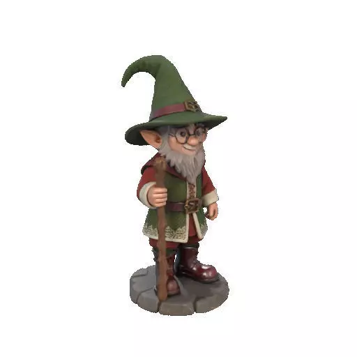 2573Fairy Tale Gnome Color Full Body Figurine on Base magic 3D print model_11