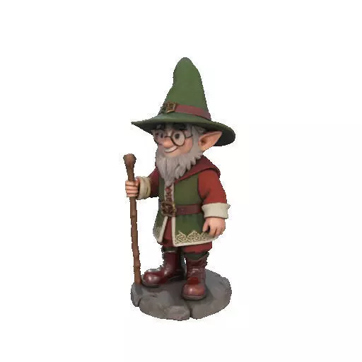 2573Fairy Tale Gnome Color Full Body Figurine on Base magic 3D print model_35