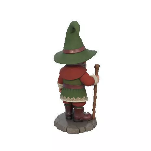 2573Fairy Tale Gnome Color Full Body Figurine on Base magic 3D print model_20