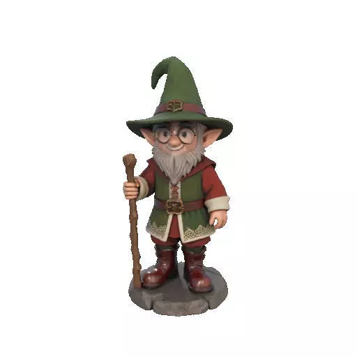 2573Fairy Tale Gnome Color Full Body Figurine on Base magic 3D print model_37
