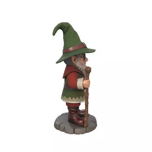 2573Fairy Tale Gnome Color Full Body Figurine on Base magic 3D print model_15