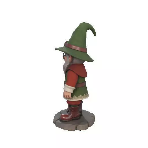 2573Fairy Tale Gnome Color Full Body Figurine on Base magic 3D print model_29