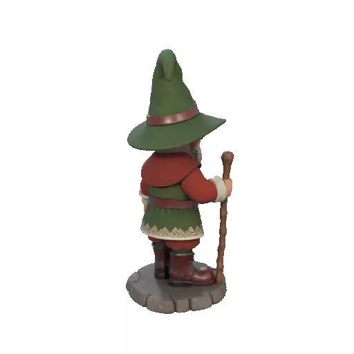 2573Fairy Tale Gnome Color Full Body Figurine on Base magic 3D print model_19