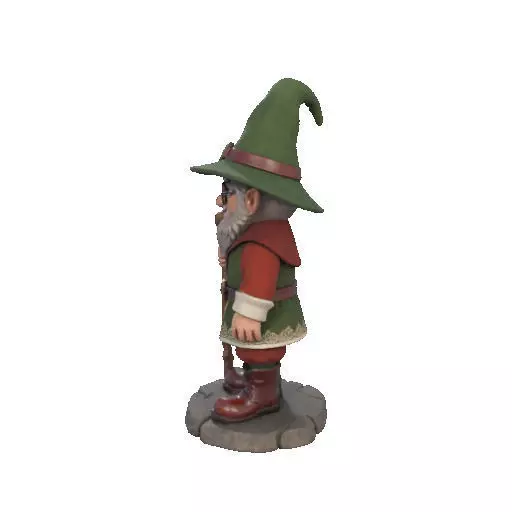 2573Fairy Tale Gnome Color Full Body Figurine on Base magic 3D print model_30