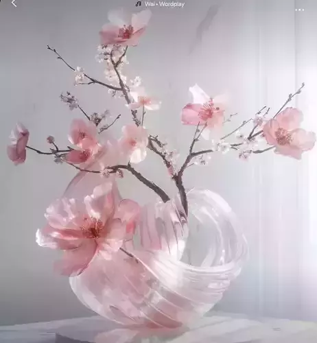 pink organic flower vase