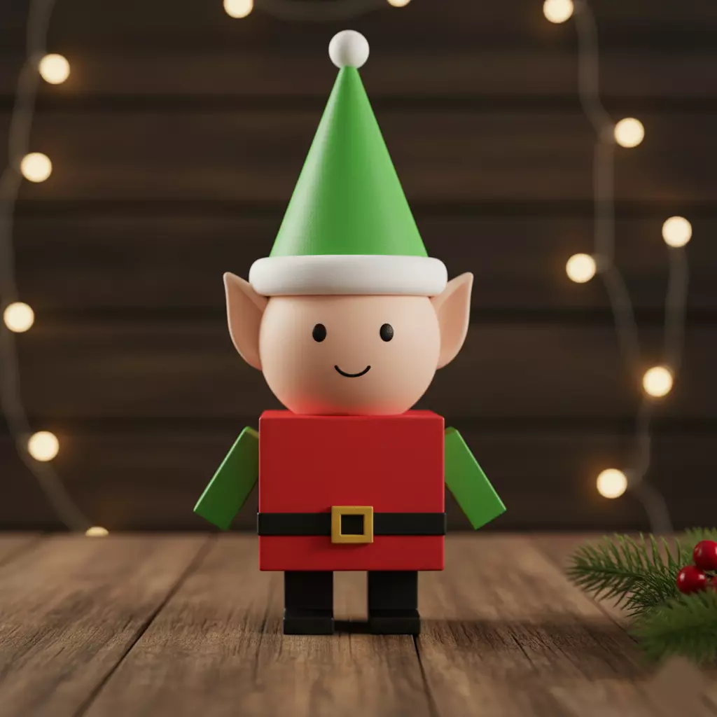 Blocky Buddy Elf 3D print model_0
