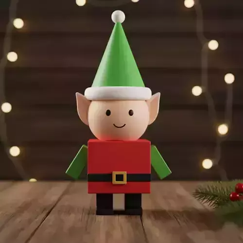 Blocky Buddy Elf 3D print model