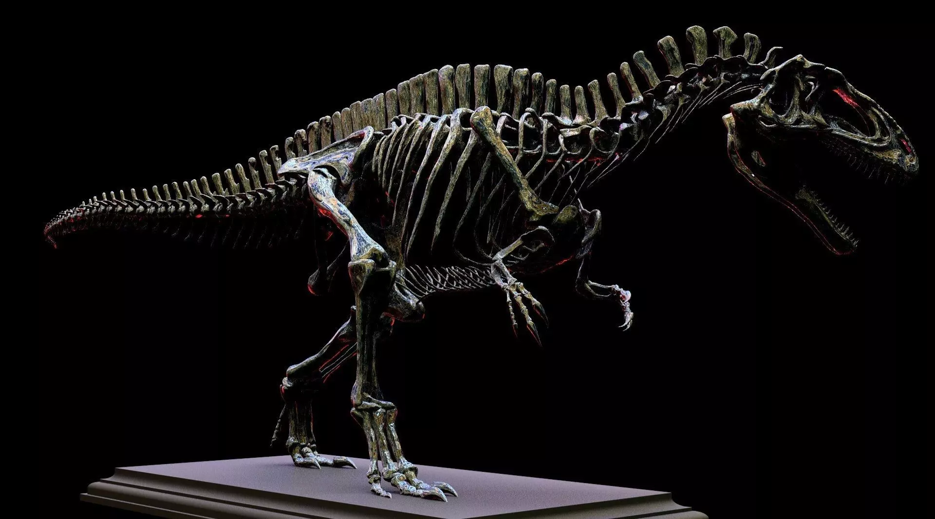 Acrocanthosaurus skeleton 3D print model_3