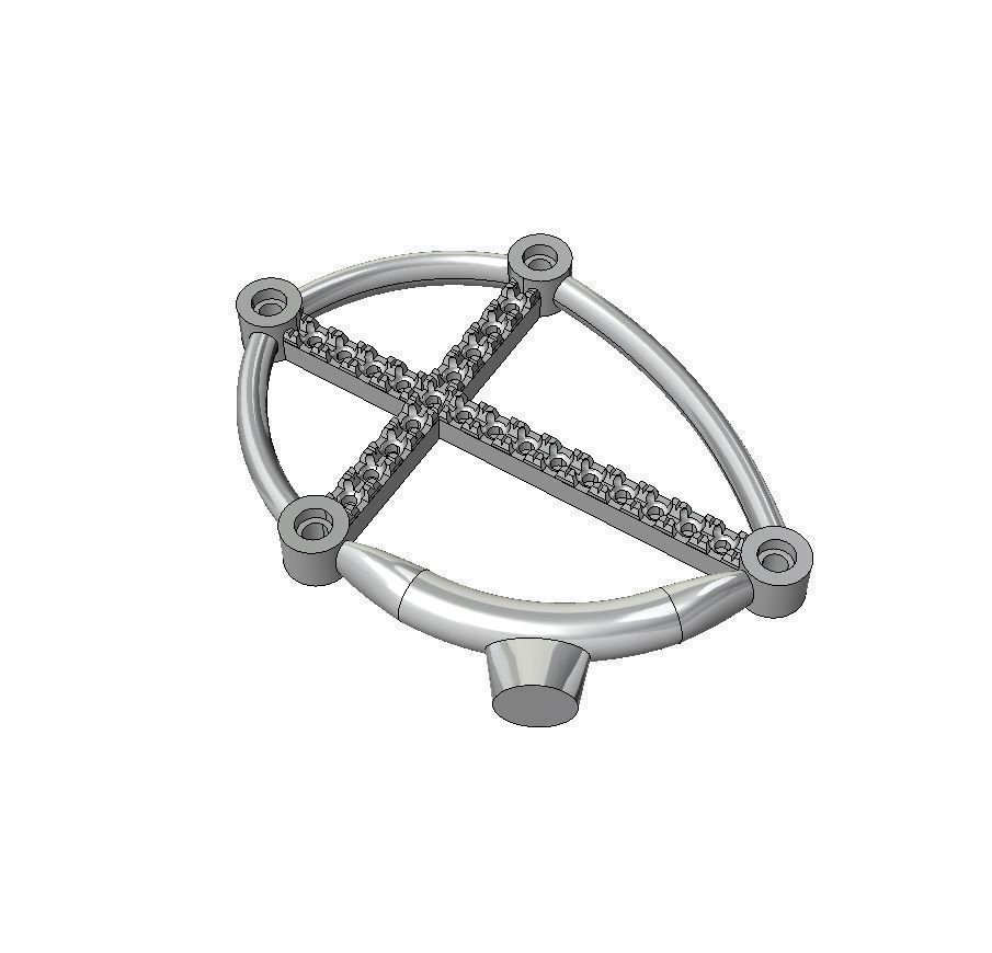 Cross Pendant with gemstones 005 3D print model_7