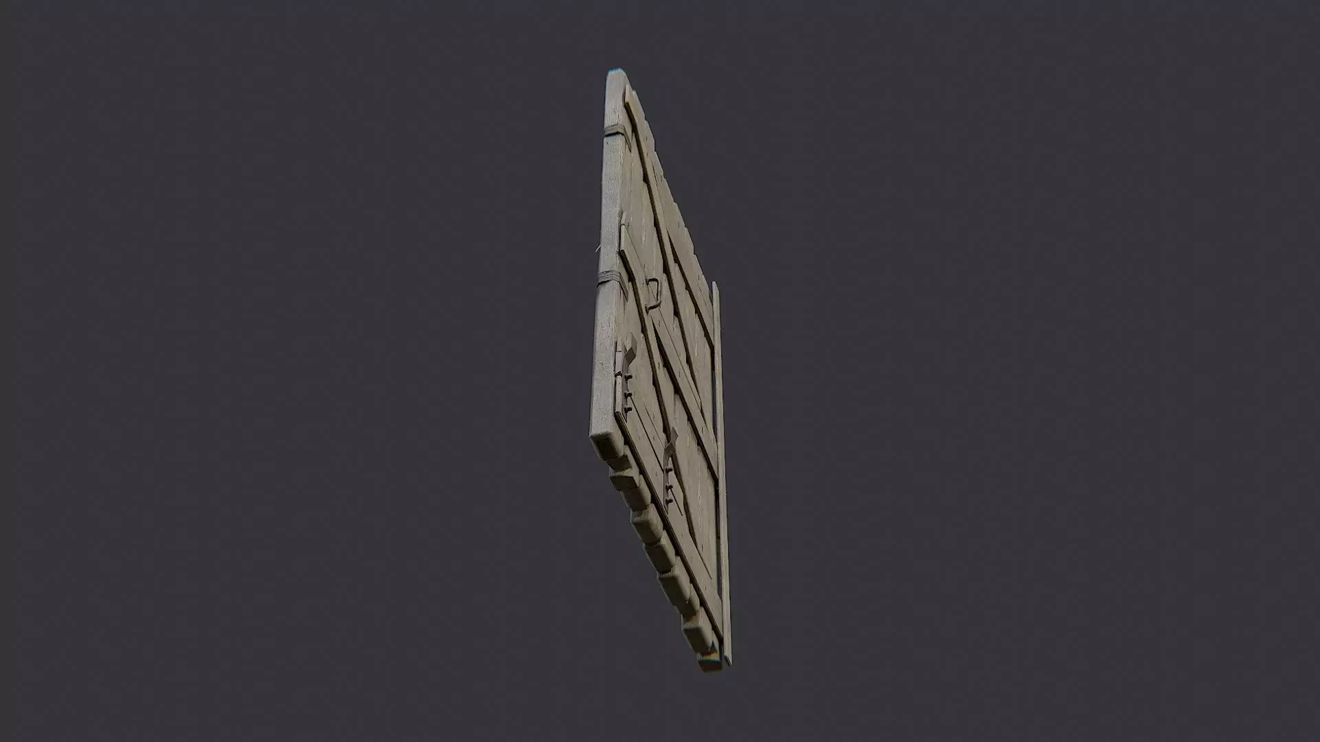 Wood Barn Door Right Large Low-poly 3D model_5