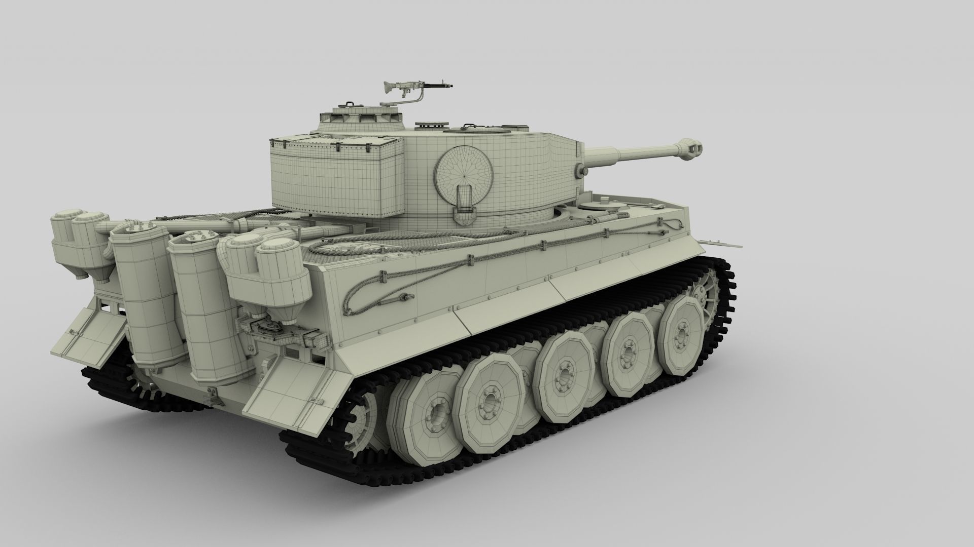 Panzer Tiger Tank Early with interior 3D model_44