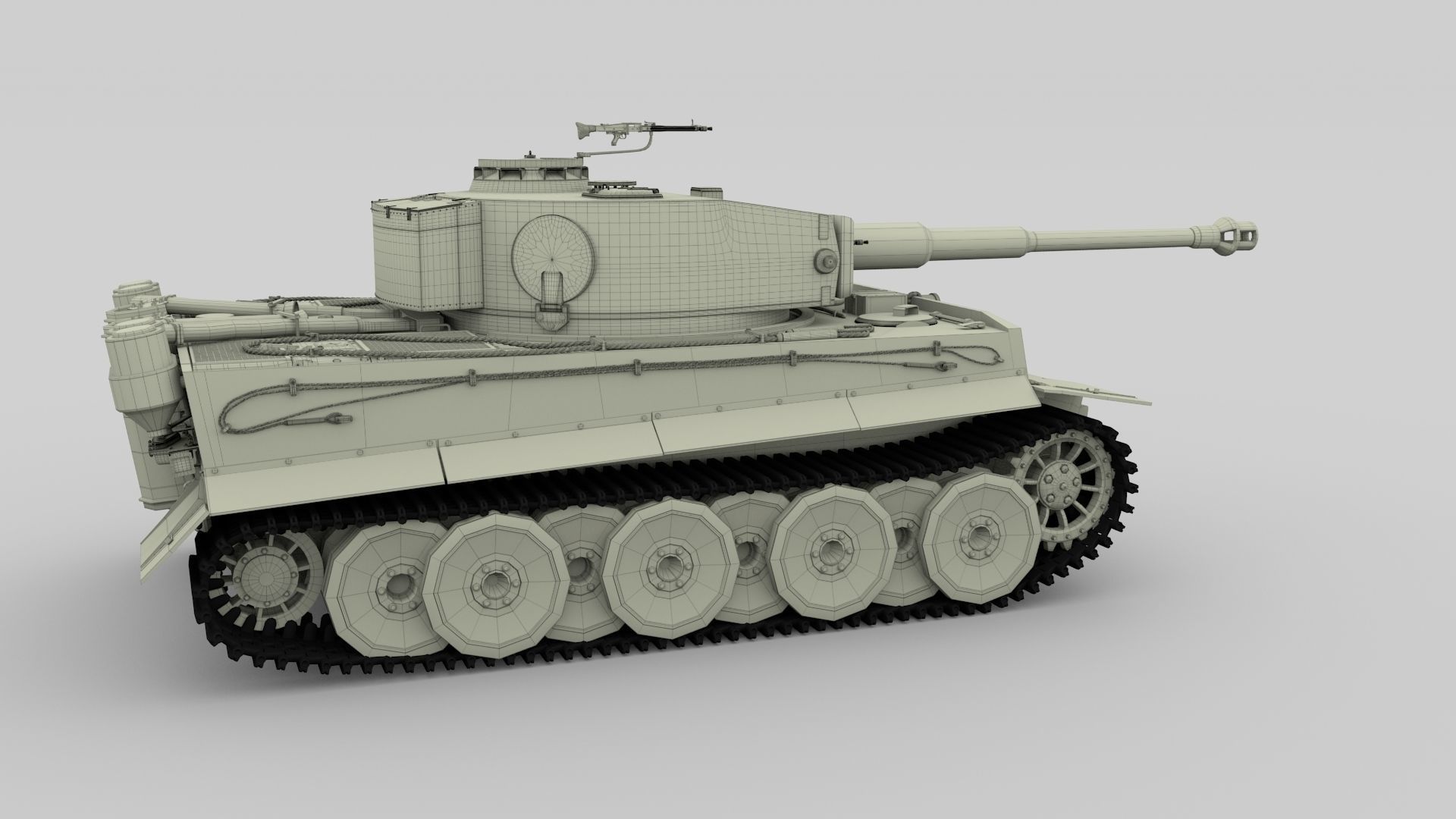 Panzer Tiger Tank Early with interior 3D model_10