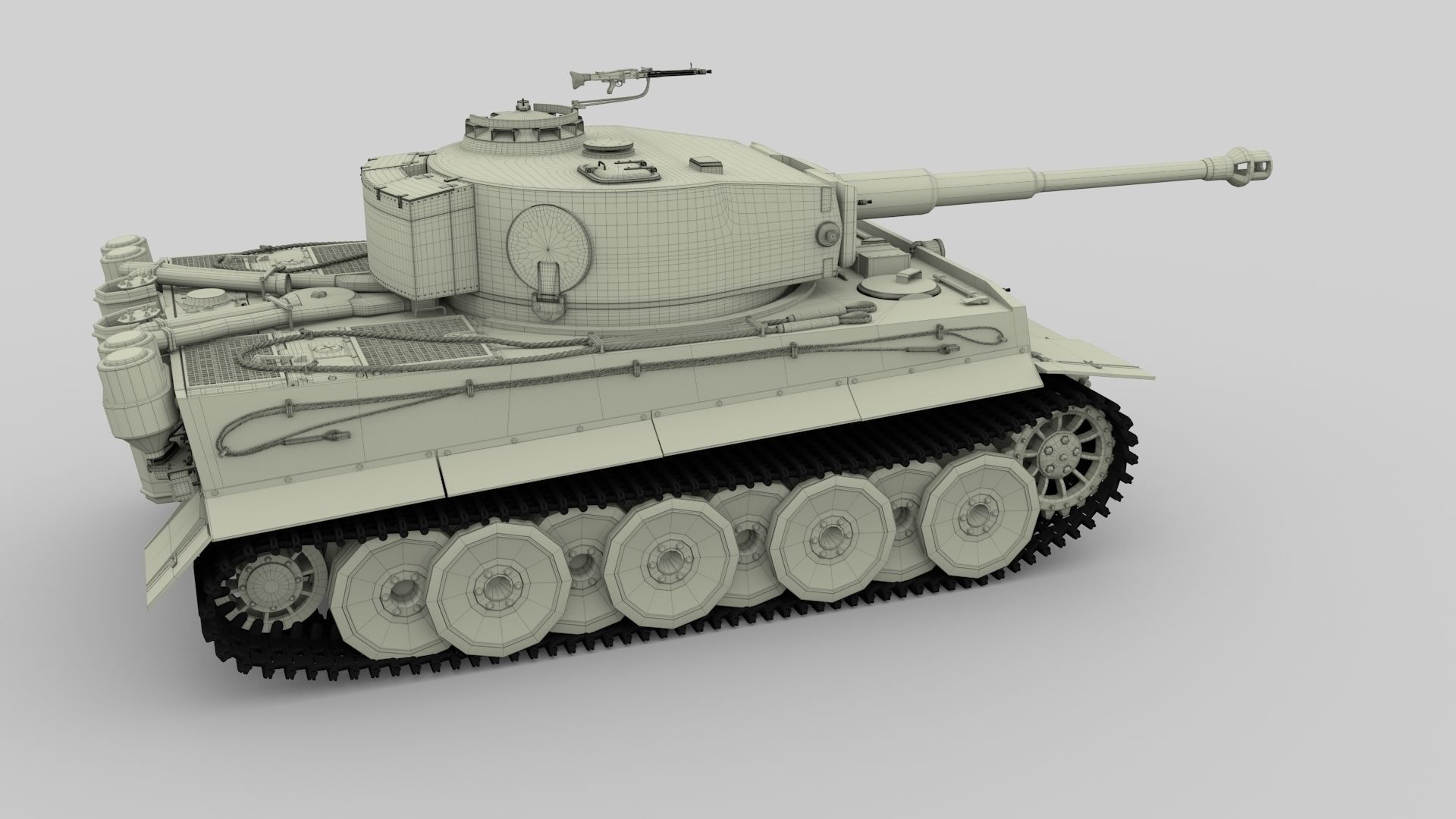 Panzer Tiger Tank Early with interior 3D model_8