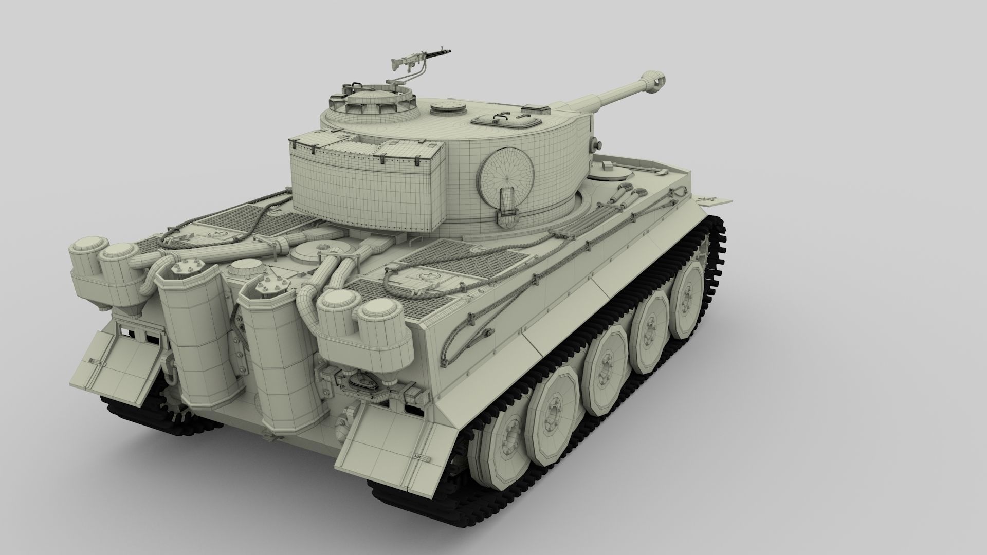 Panzer Tiger Tank Early with interior 3D model_90